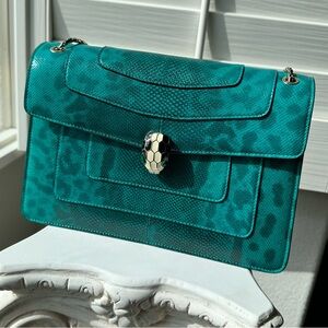 Brand new Bulgari Serpenti shoulder bag with real snake skin.